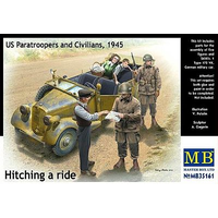 Master Box 35161 1/35 Hitch on the road. US Paratroopers and Civilians Plastic Model Kit