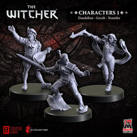 The Witcher Miniatures: Characters 1 - Geralt, Yennifer, Dandelion