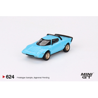 Mini GT 1/64 Lancia Stratos HF Stradale Azzuro Chiaro Diecast Model Car