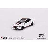 Mini GT 1/64 BMW M4 CSL Alpine White Diecast Car