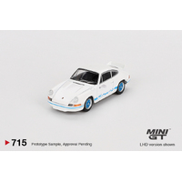 Mini GT 1/64 Porsche 911 Carrera RS 2.7 Grand Prix White with Blue Livery  Diecast Model Car