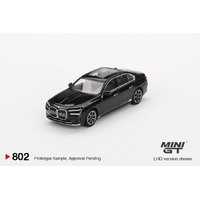 Mini GT 1/64 BMW I7 eDrive50 Black Sapphire Diecast Model Car