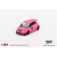 Mini GT 1/64 Abarth 595 LB-Works X ABAS Works Pink Diecast Model Car