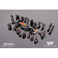 Mini GT 1/64 Oracle Red Bull Racing RB19 #1 Max Verstappen 2023 F1 2023 Japanese Grand Prix Pit Crew Set Limited Edition 5000 Sets