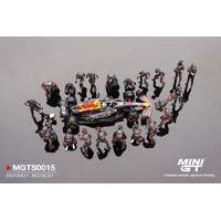 Mini GT 1/64 Oracle Red Bull Racing RB19 #11 Sergio Pérez 2023 F1 2023 Japanese Grand Prix Pit Crew Set Limited Edition 5000 Sets