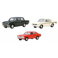 Oxford 1/76 3 Piece Ford Cortina Set Mk1/2/3 Diecast Model Car