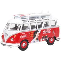 Oxford 1/76 VW T1 Bus and Surfboards Coca Cola Diecast Model Car