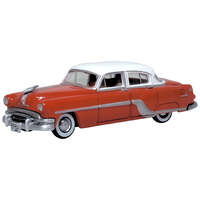 Oxford 1/87 Coral Red/Winter White Pontiac Chieftan 4 Door 1954 Diecast Model Car