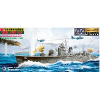 Pit Road 1/700 IJN Akizuki-class Destroyer Teruzuki (Flag, Flagpole, Ship Name Plate with Photo-etched Parts, and Bottom Parts for Full Hull) Plastic 