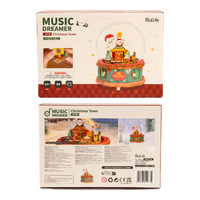 Rolife Music Box Christmas Town Wooden Model Kit