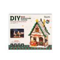 Rolife DIY Mini House Twinkling Christmas House Wooden Model Kit