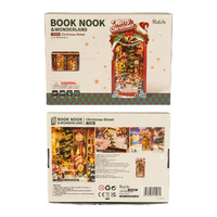 Rolife DIY Bookends Kit Christmas Street Wooden Model Kit