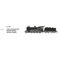 SDS Models HO K Class 140 Plate Cowcatcher Spoked Wheels Welded Tender DCC Locomotive