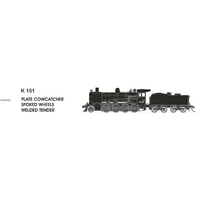 SDS Models HO K Class 151 Plate Cowcatcher Spoked Wheels Welded Tender DCC Locomotive