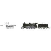 SDS Models HO K Class 187 Plate Cowcatcher Boxpok Wheels Riveted Tender DCC Locomotive