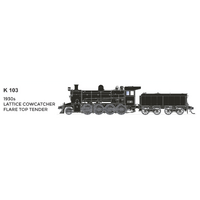 SDS Models HO K Class 103 1930's Lattice Cowcatcher Flare Top Tender DCC Locomotive