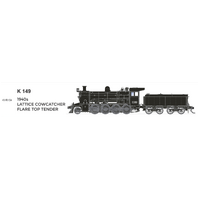 SDS Models HO K Class 149 1940's Lattice Cowcatcher Flare Top Tender Locomotive