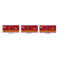 SDS Models HO 20 Foot Containers Triple Pack NGA SRA A