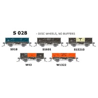 SDS Models Spoked Wheels Wagon w/Buffers S028 5 Car Pack