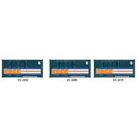 SDS Models HO 20' Containers Triple Pack VC PTC Teal A