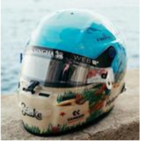 Spark 1/5 Stake F1 Team Kick Sauber Valtteri Bottas Race Helmet - Monaco GP 2024 Resin Model