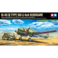 Tamiya 1/48 Mitsubishi KI-46 III Type 100 & 4x4 Light Vehicle Kurogane Plastic Model Kit