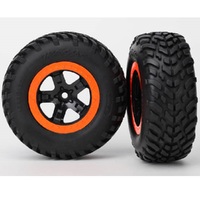 Traxxas Tyre & Wheel Assy, Glued (Sct, Black, Orange 4WD)