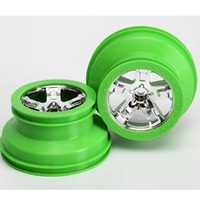 Traxxas Wheels Sct Chrome Green Beadlock Style