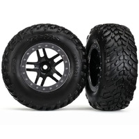 Traxxas Tires & Wheels S1 Compound Sct Split-Spoke Bkl, Satin Chrome Beadlock Dual Profile