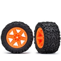 Traxxas T & W, Ass, Glued (2.8") (Rxt Orange Wheels, Talon Extrm) (2)(Tsm Rated)