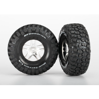 Traxxas Tyres & Wheels Assy Satin Chrome Slash TRA-6873