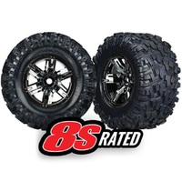 Traxxas Tires & Wheels, Assem, Glue, Blk Chr