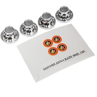 Traxxas Center Caps, Wheel,Chrome (4), Decal Sheet