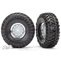 Traxxas Tires & Wheels, Ass, Glued, 1.9' Chrome (2)