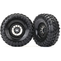 Traxxas Tires & Wheels, Ass 105 Black Chrome Beadlock, Canyon Trail 1.9' Tires (1 Left, 1 Right)