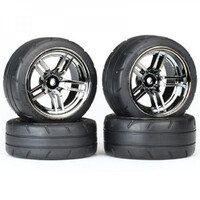 Traxxas Tires & Wheels, Assembled, Glued, Blk Chr