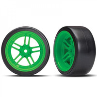 Traxxas Tires & Wheels, Assembled - Green Wheels