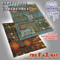 The F.A.T. Mat - 30x22in Industrial + Underforge Double Sided Small Gaming Mat