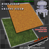 The F.A.T. Mat - 30x22in Dirt Field + Grassy Field Double Sided Small Gaming Mat