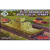 Unimodel 1/72 PL-43 Armored car w/T-34/76 turret Plastic Model Kit 622