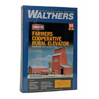Walthers HO Farmers Cooperative Rural Grain Elevator Kit
