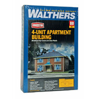 Walthers HO Four-Unit Brick Apartment Building Kit