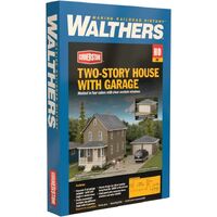 Walthers HO Two-Story House with Garage Kit