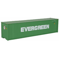 Walthers HO 40' Hi Cube Corrugated Container w/Flat Roof - Evergreen (green, white)