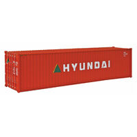 Walthers HO 40' Hi Cube Corrugated Side Container - Hyundai (orange, white, green, yellow)