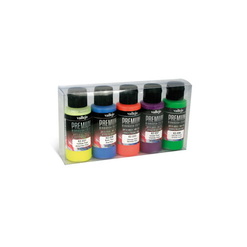 Vallejo : Premium Airbrush Paint : Set of 5 : Fluorescent Colours